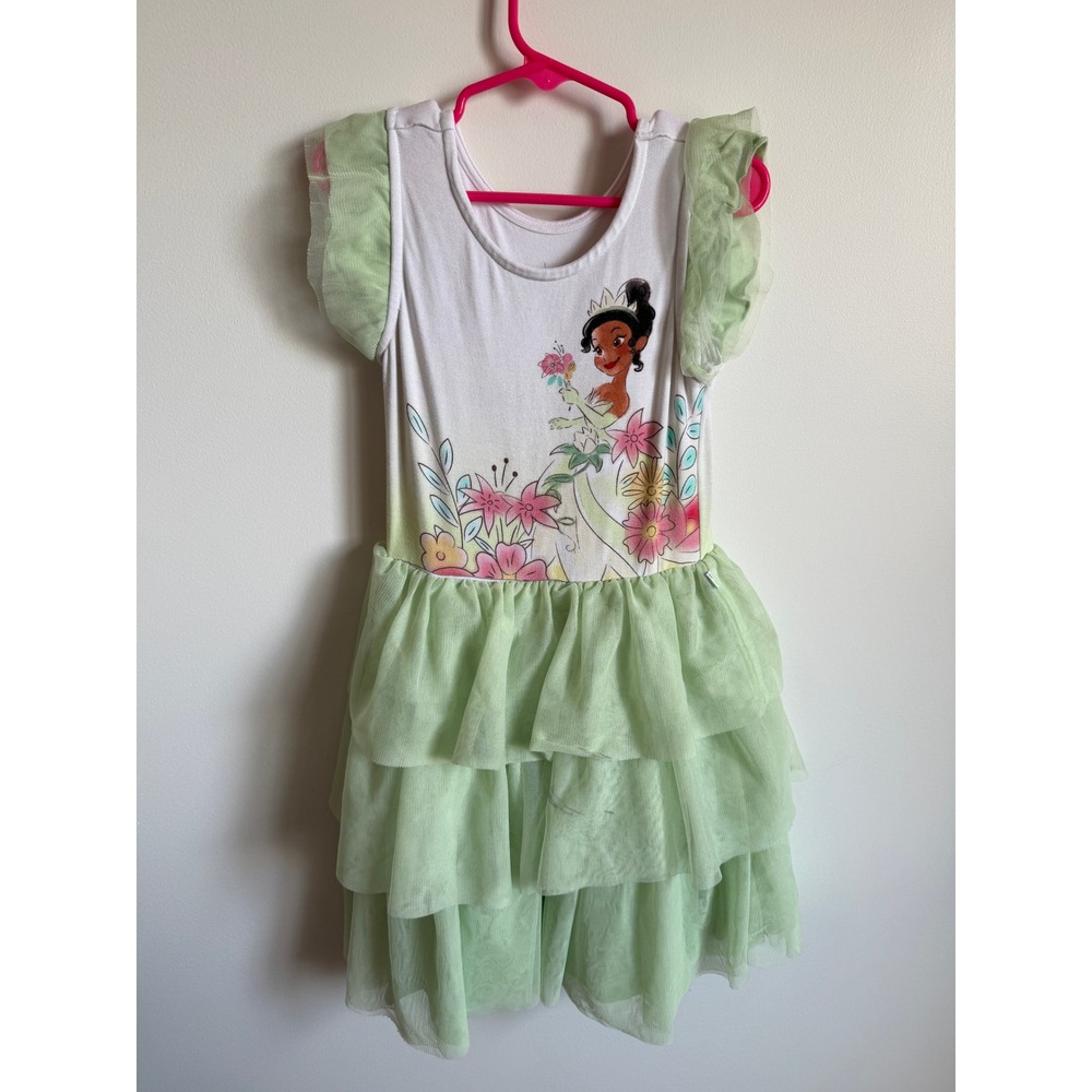 Little Sleepies Disney Princess Tiana Tulle Dress Green Size 6